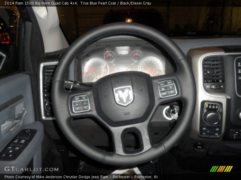 True Blue Pearl Coat / Black/Diesel Gray 2014 Ram 1500 Big Horn Quad Cab 4x4