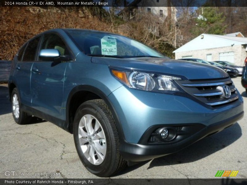 Mountain Air Metallic / Beige 2014 Honda CR-V EX AWD