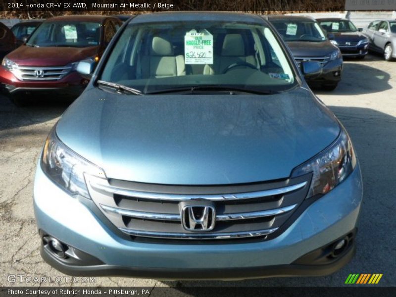 Mountain Air Metallic / Beige 2014 Honda CR-V EX AWD