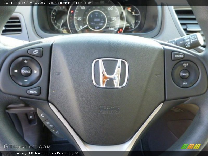 Mountain Air Metallic / Beige 2014 Honda CR-V EX AWD