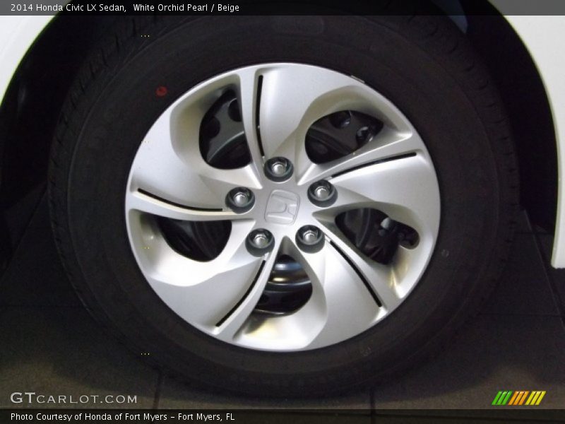 White Orchid Pearl / Beige 2014 Honda Civic LX Sedan