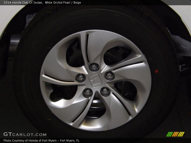 White Orchid Pearl / Beige 2014 Honda Civic LX Sedan