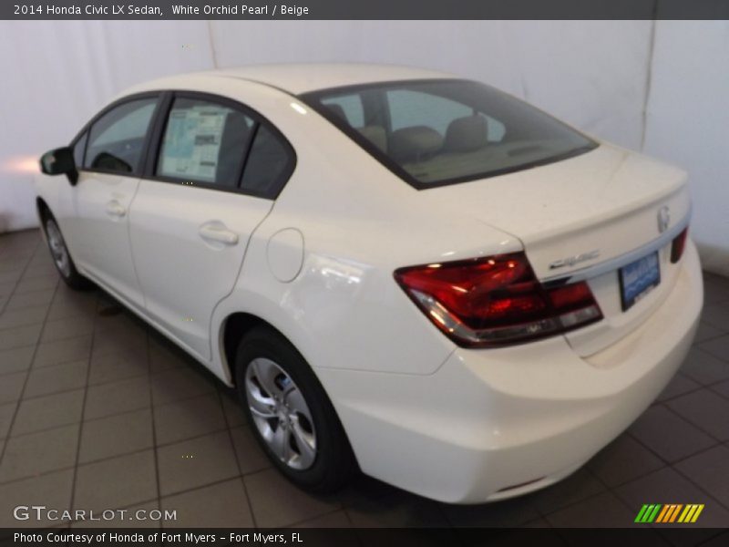 White Orchid Pearl / Beige 2014 Honda Civic LX Sedan