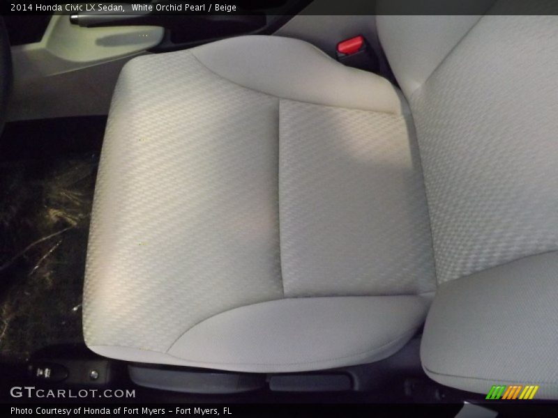 White Orchid Pearl / Beige 2014 Honda Civic LX Sedan