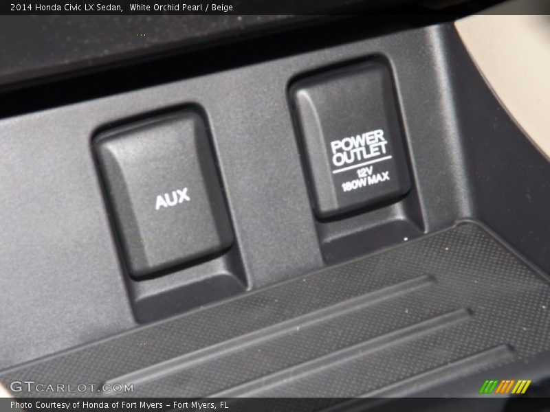 White Orchid Pearl / Beige 2014 Honda Civic LX Sedan
