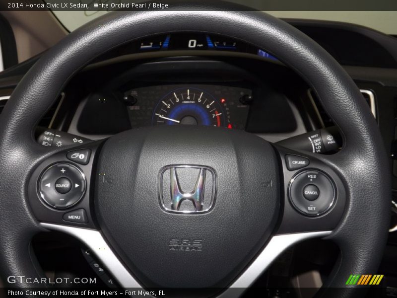 White Orchid Pearl / Beige 2014 Honda Civic LX Sedan