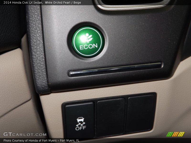 White Orchid Pearl / Beige 2014 Honda Civic LX Sedan