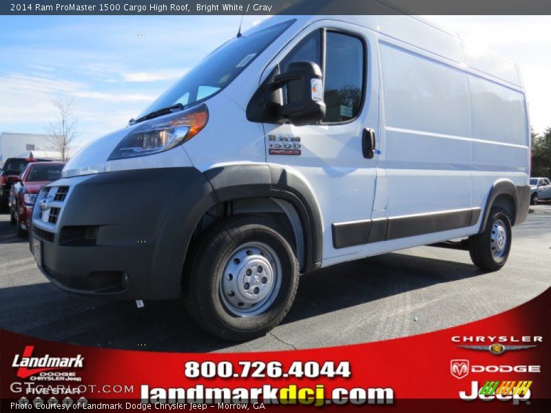 Bright White / Gray 2014 Ram ProMaster 1500 Cargo High Roof