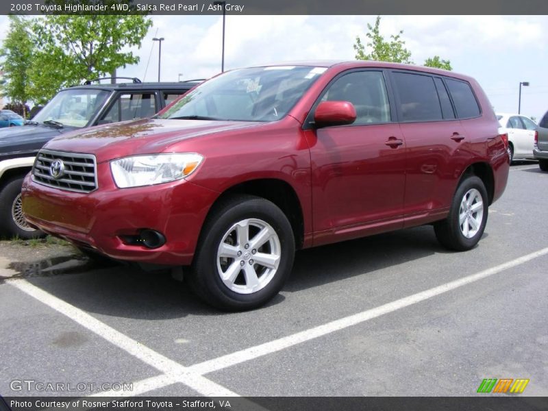 Salsa Red Pearl / Ash Gray 2008 Toyota Highlander 4WD