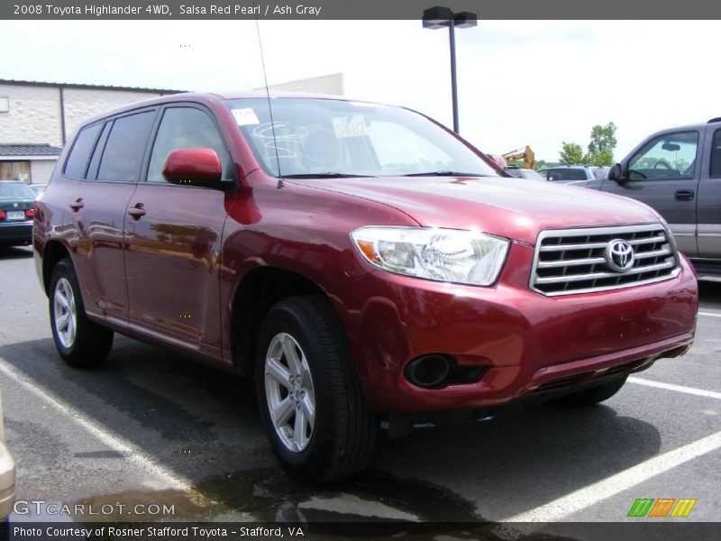 Salsa Red Pearl / Ash Gray 2008 Toyota Highlander 4WD