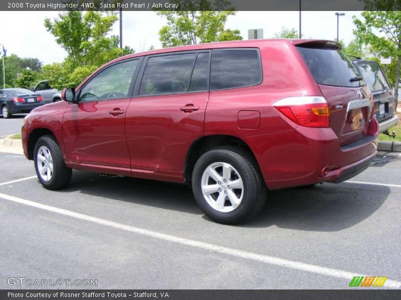 Salsa Red Pearl / Ash Gray 2008 Toyota Highlander 4WD