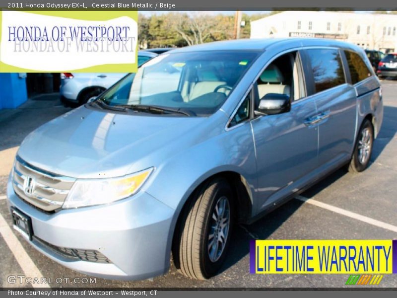 Celestial Blue Metallic / Beige 2011 Honda Odyssey EX-L