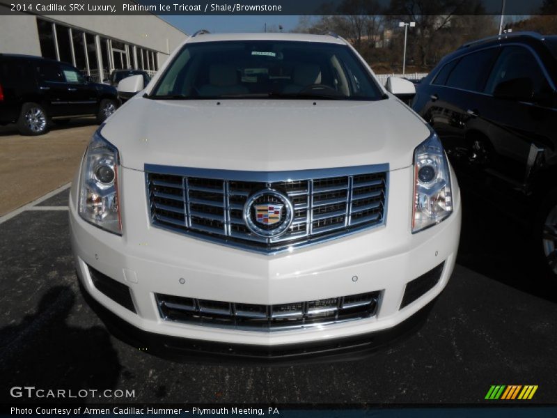 Platinum Ice Tricoat / Shale/Brownstone 2014 Cadillac SRX Luxury