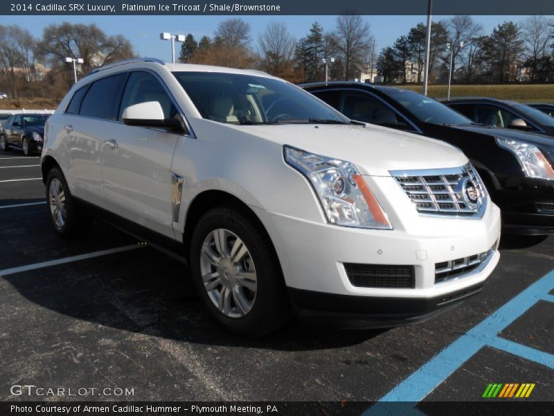 Platinum Ice Tricoat / Shale/Brownstone 2014 Cadillac SRX Luxury