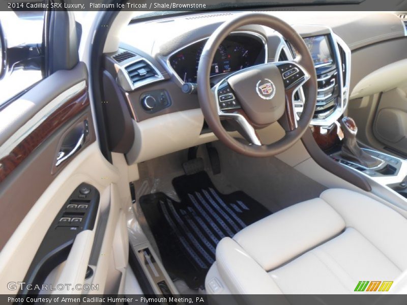 Platinum Ice Tricoat / Shale/Brownstone 2014 Cadillac SRX Luxury