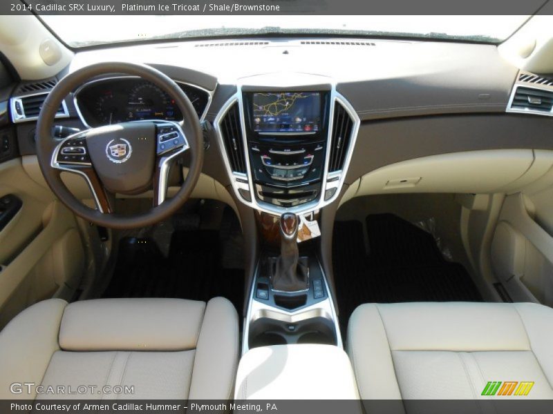 Platinum Ice Tricoat / Shale/Brownstone 2014 Cadillac SRX Luxury