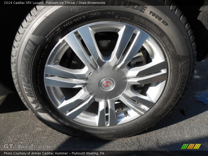 Platinum Ice Tricoat / Shale/Brownstone 2014 Cadillac SRX Luxury