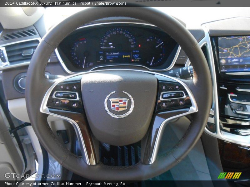 Platinum Ice Tricoat / Shale/Brownstone 2014 Cadillac SRX Luxury
