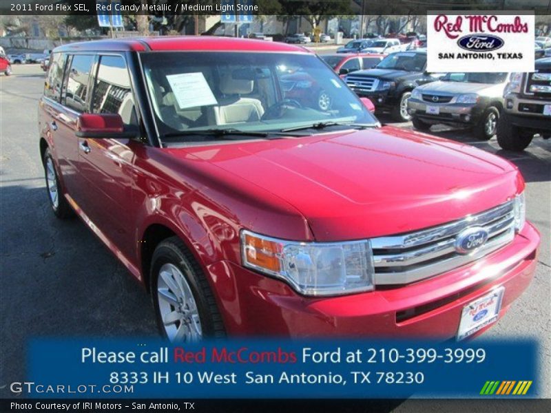 Red Candy Metallic / Medium Light Stone 2011 Ford Flex SEL