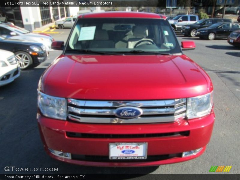 Red Candy Metallic / Medium Light Stone 2011 Ford Flex SEL