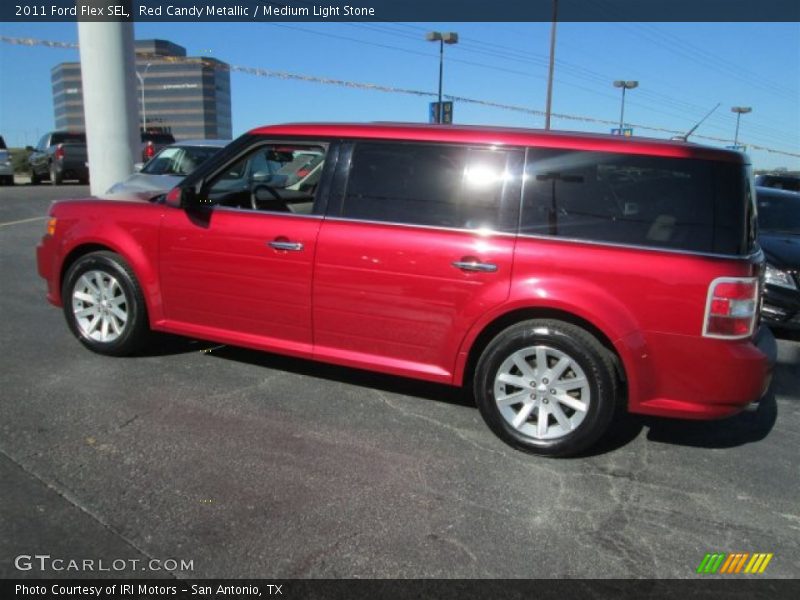Red Candy Metallic / Medium Light Stone 2011 Ford Flex SEL