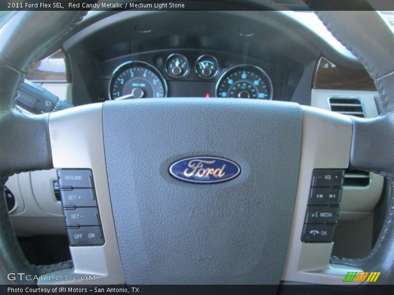 Red Candy Metallic / Medium Light Stone 2011 Ford Flex SEL