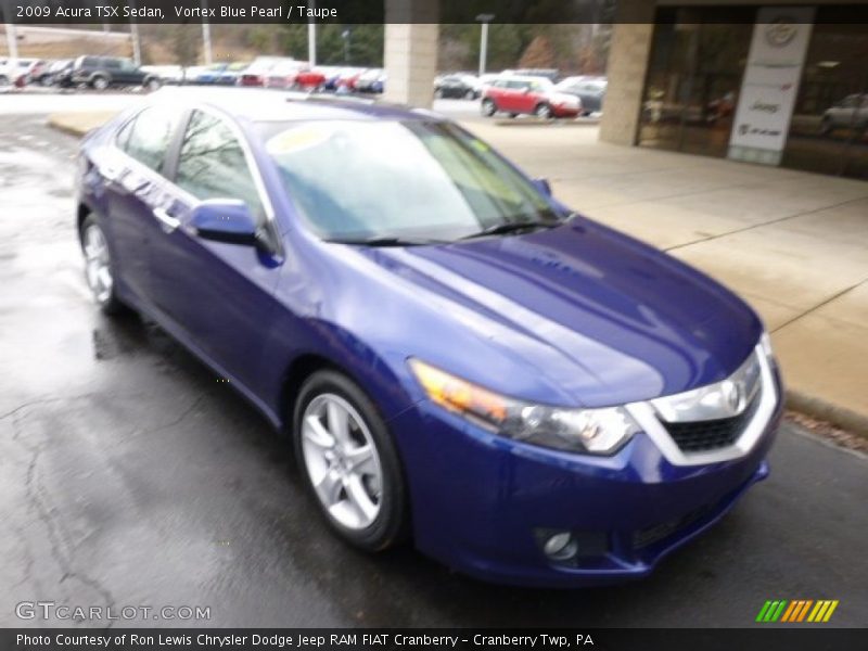 Vortex Blue Pearl / Taupe 2009 Acura TSX Sedan