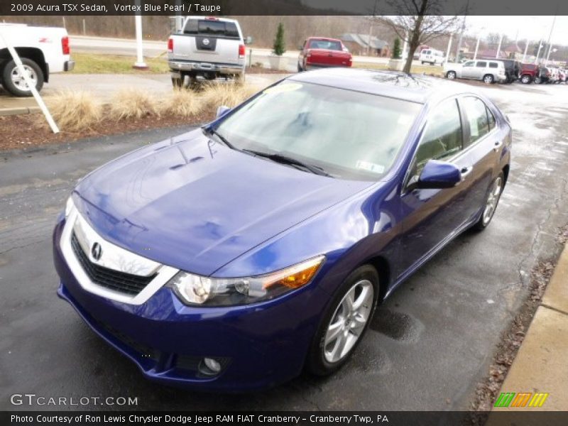 Vortex Blue Pearl / Taupe 2009 Acura TSX Sedan