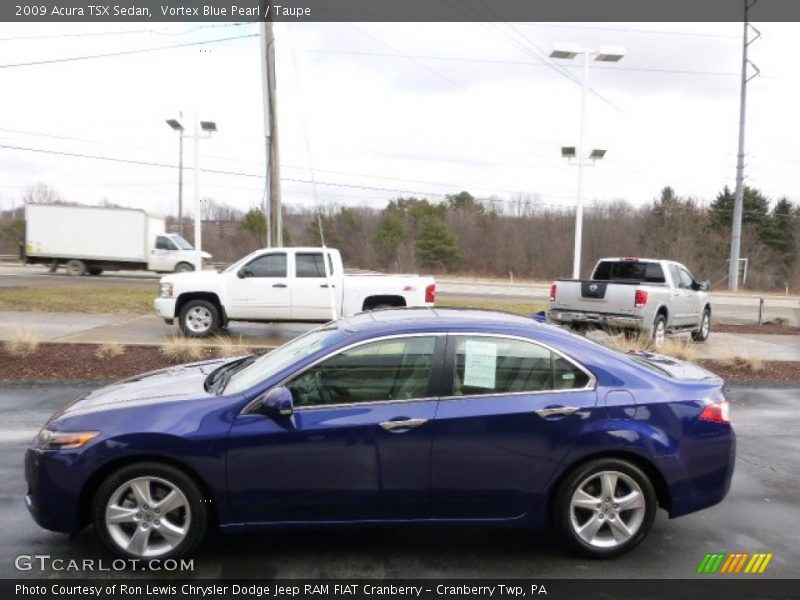 Vortex Blue Pearl / Taupe 2009 Acura TSX Sedan