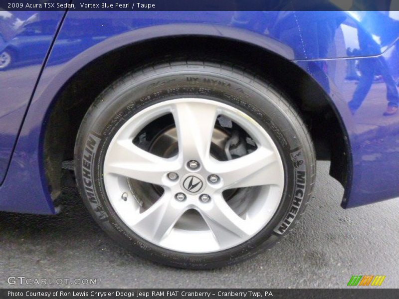 Vortex Blue Pearl / Taupe 2009 Acura TSX Sedan