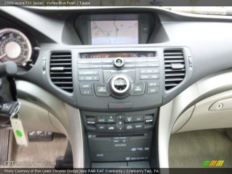 Vortex Blue Pearl / Taupe 2009 Acura TSX Sedan