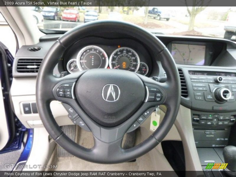 Vortex Blue Pearl / Taupe 2009 Acura TSX Sedan