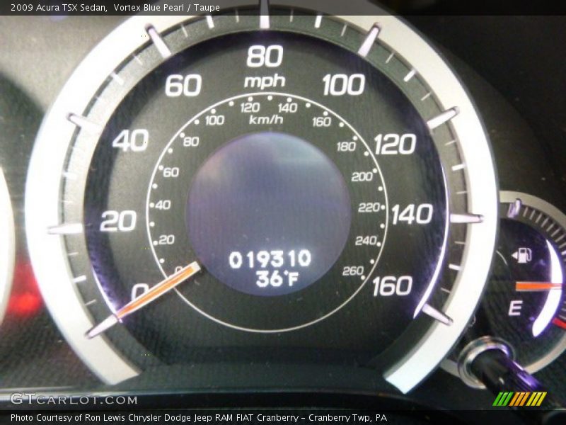 Vortex Blue Pearl / Taupe 2009 Acura TSX Sedan