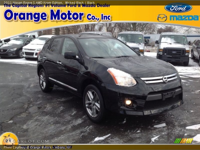 Wicked Black / Black 2011 Nissan Rogue S AWD Krom Edition