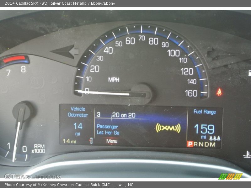 Silver Coast Metallic / Ebony/Ebony 2014 Cadillac SRX FWD