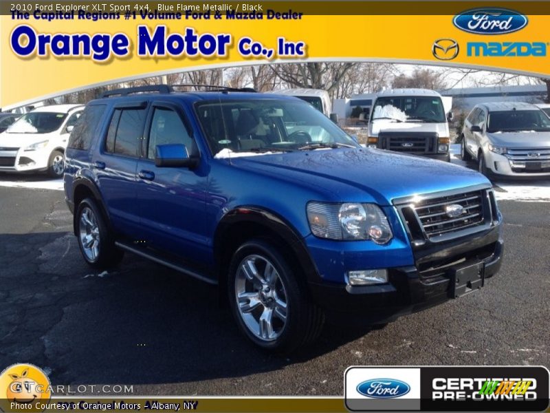 Blue Flame Metallic / Black 2010 Ford Explorer XLT Sport 4x4