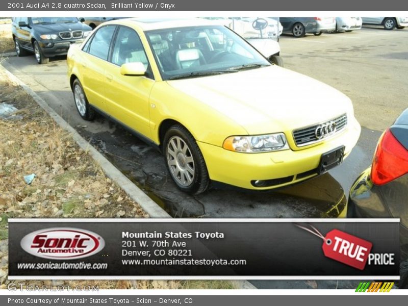 Brilliant Yellow / Onyx 2001 Audi A4 2.8 quattro Sedan