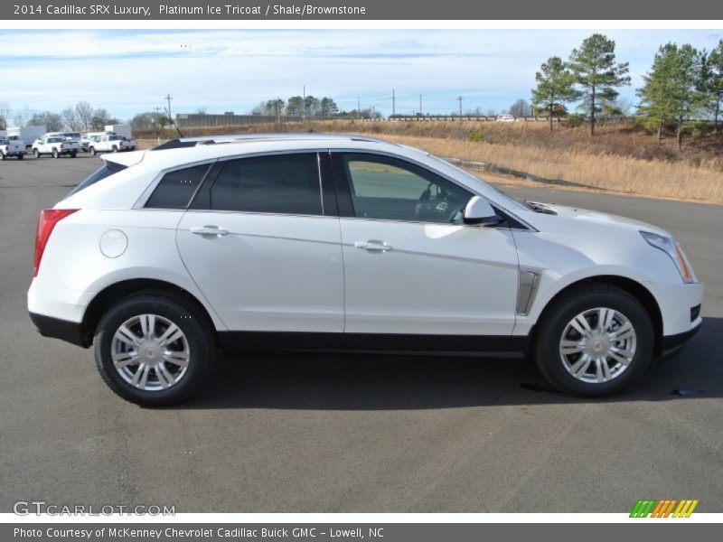 Platinum Ice Tricoat / Shale/Brownstone 2014 Cadillac SRX Luxury