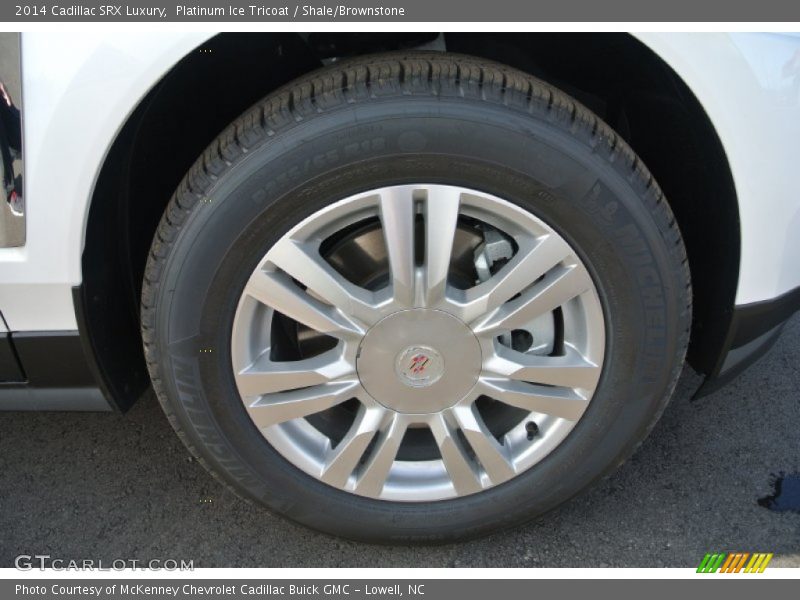 Platinum Ice Tricoat / Shale/Brownstone 2014 Cadillac SRX Luxury