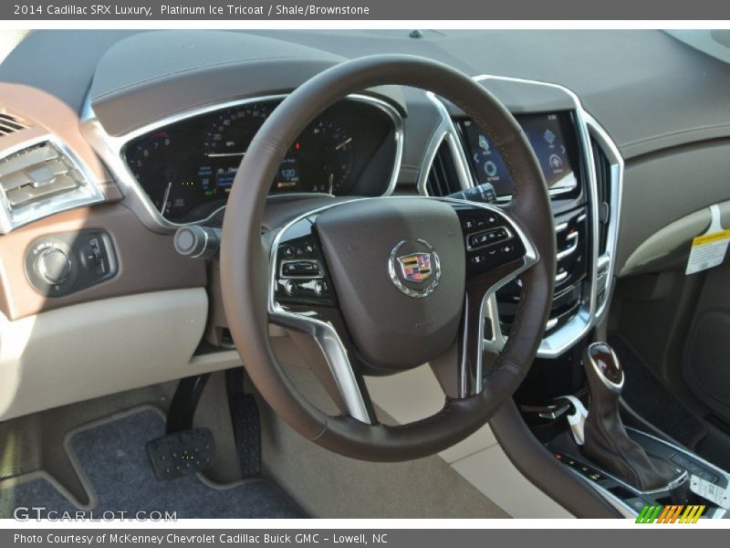 Platinum Ice Tricoat / Shale/Brownstone 2014 Cadillac SRX Luxury