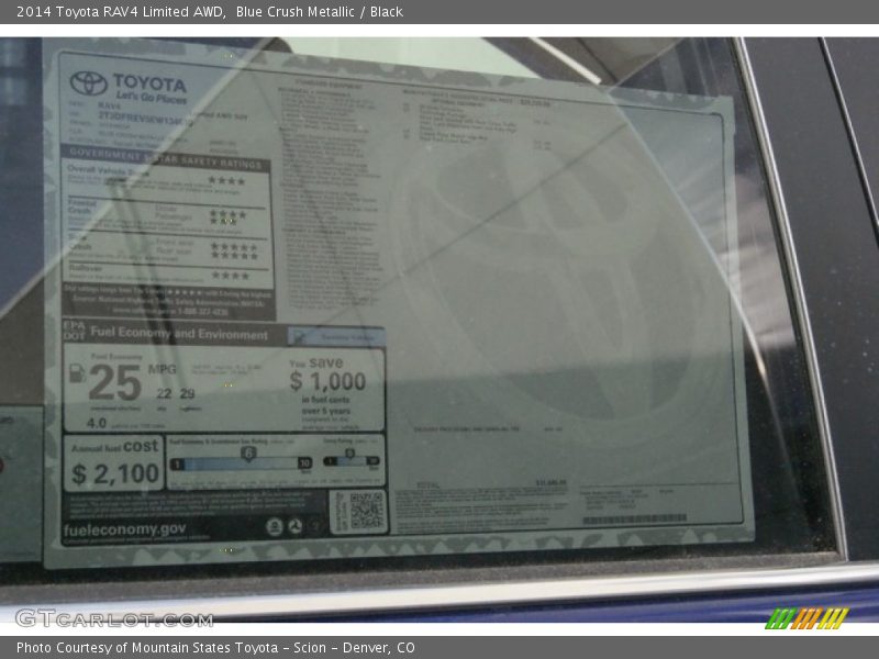 Blue Crush Metallic / Black 2014 Toyota RAV4 Limited AWD