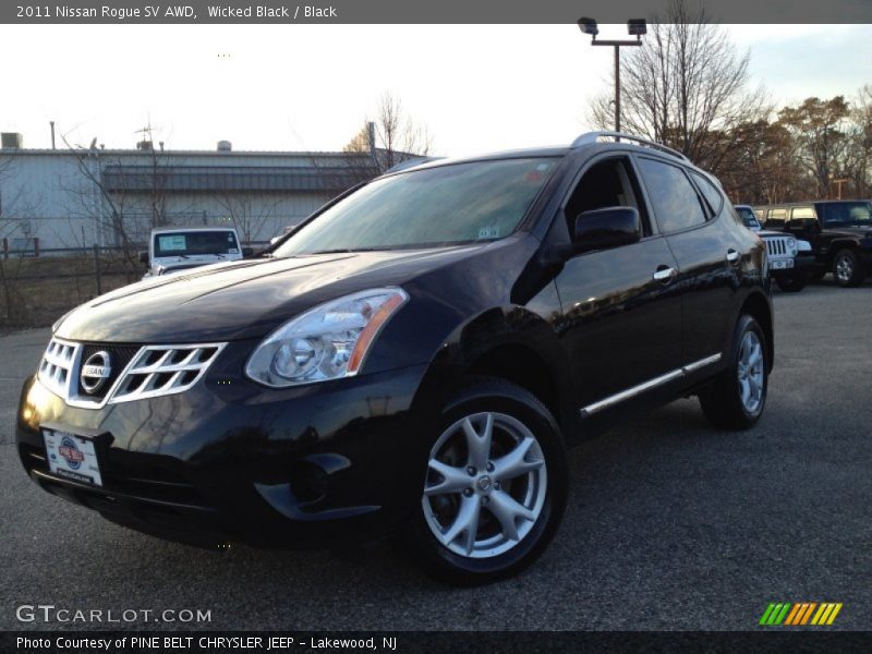 Wicked Black / Black 2011 Nissan Rogue SV AWD