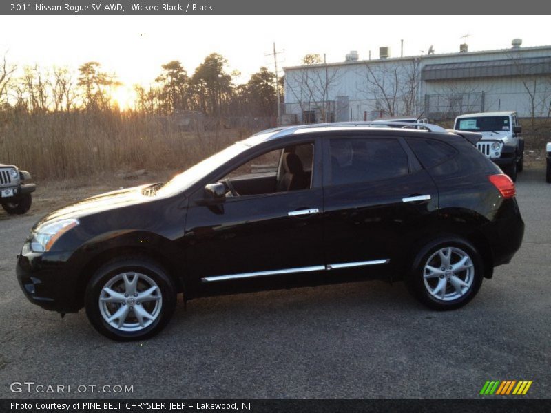 Wicked Black / Black 2011 Nissan Rogue SV AWD