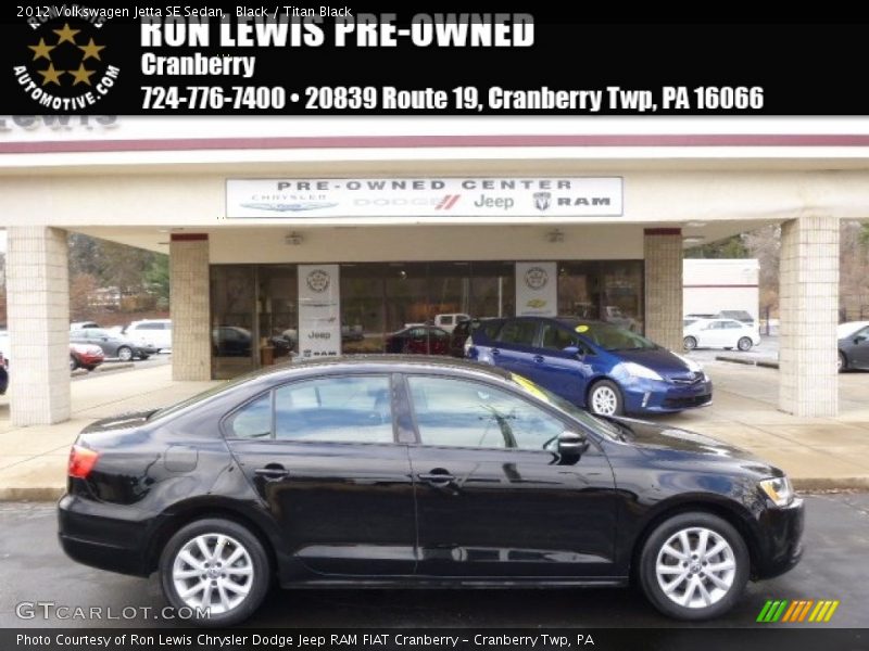 Black / Titan Black 2012 Volkswagen Jetta SE Sedan