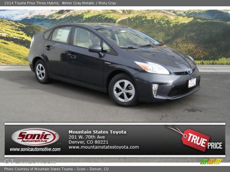 Winter Gray Metallic / Misty Gray 2014 Toyota Prius Three Hybrid