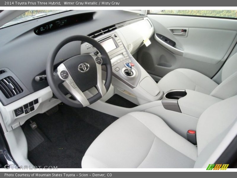 Winter Gray Metallic / Misty Gray 2014 Toyota Prius Three Hybrid