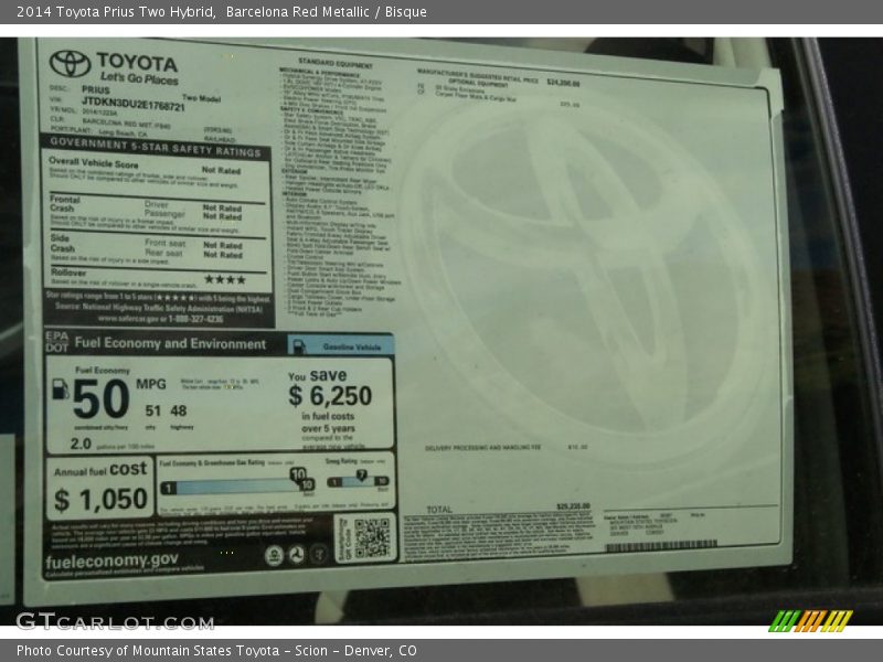Barcelona Red Metallic / Bisque 2014 Toyota Prius Two Hybrid