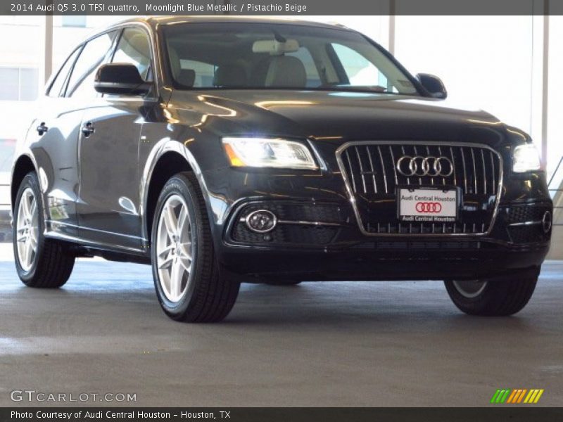 Moonlight Blue Metallic / Pistachio Beige 2014 Audi Q5 3.0 TFSI quattro