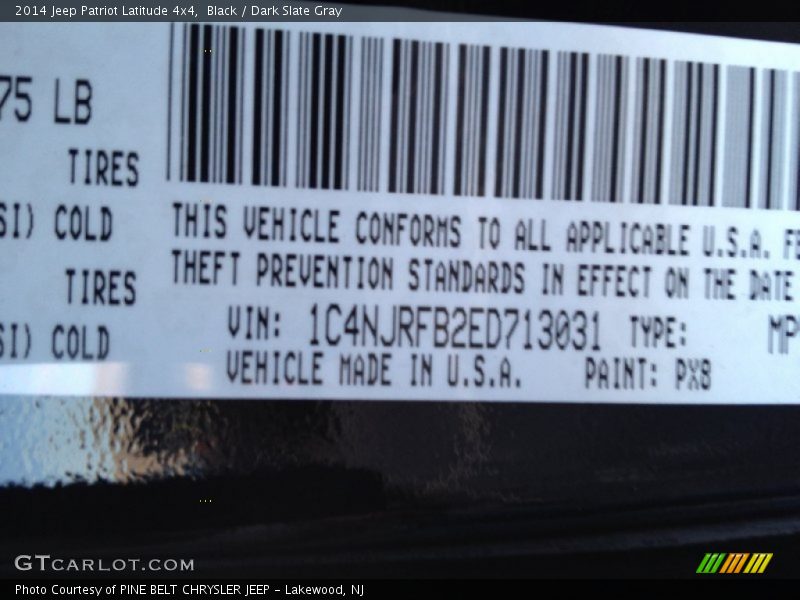 Black / Dark Slate Gray 2014 Jeep Patriot Latitude 4x4