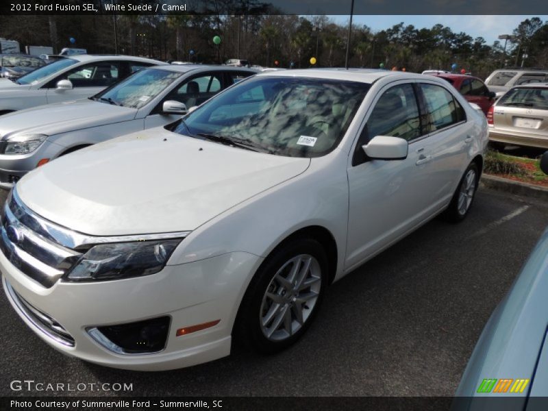 White Suede / Camel 2012 Ford Fusion SEL